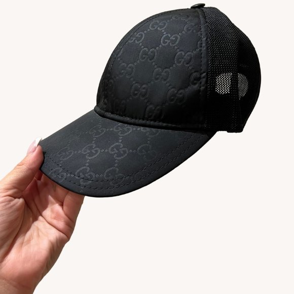 Gucci GG Guccissima Nylon Baseball Cap in Black - Picture 3 of 7